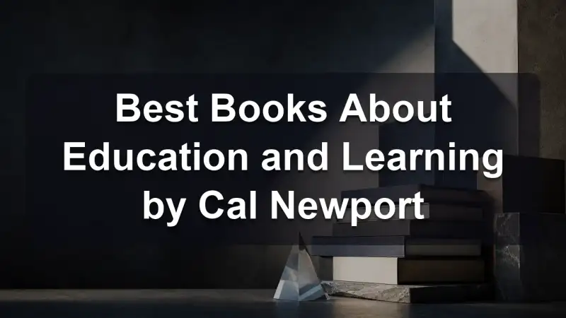 Stack of books by Cal Newport and related literature on deep work