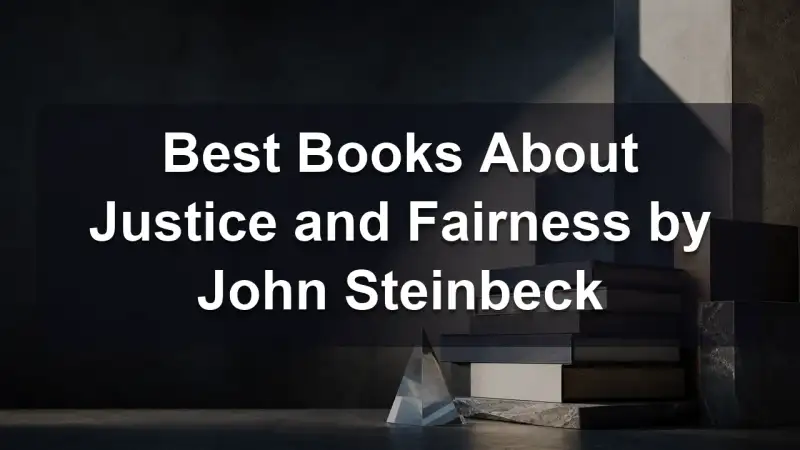 Stack of books by John Steinbeck and related literature on social justice
