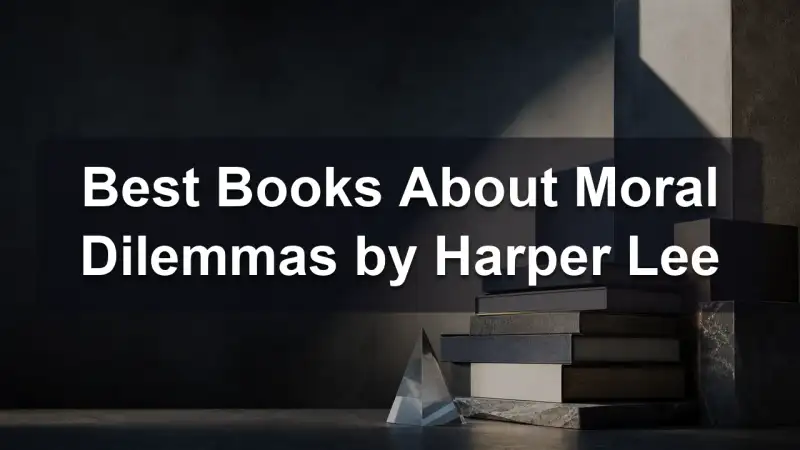 Stack of books by Harper Lee and related literature on moral choices