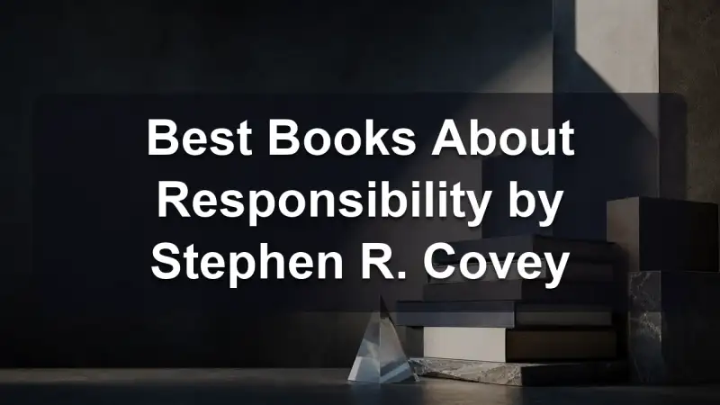 Stack of books by Stephen R. Covey and related literature on responsibility