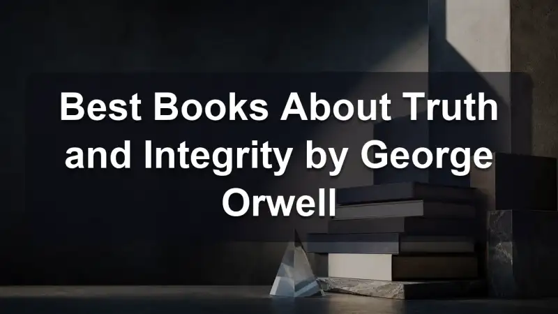 Stack of books by George Orwell and related literature on truth