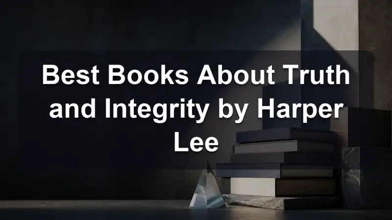 Stack of books by Harper Lee and related literature on truth and integrity