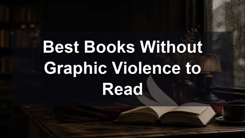A curated stack of books without graphic violence