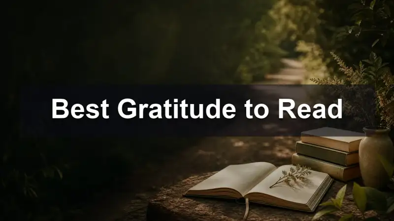 Books about gratitude and thankfulness on a table