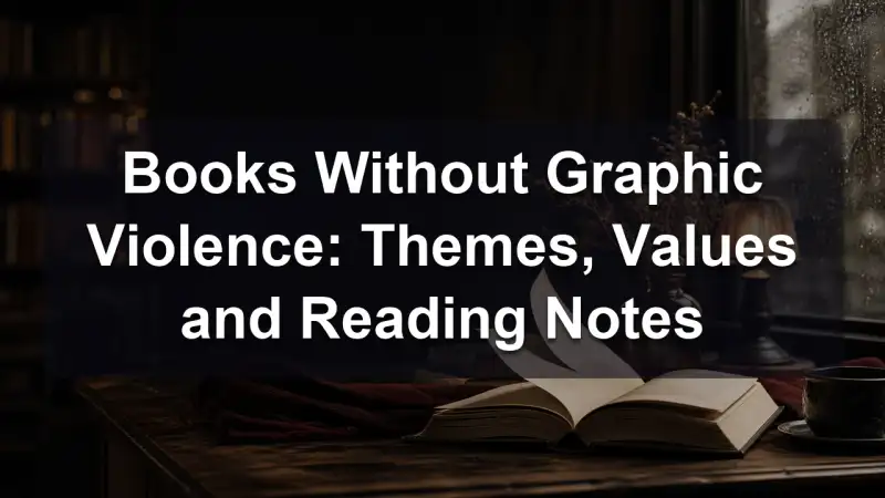 Reading notes and discussion questions beside books without graphic violence