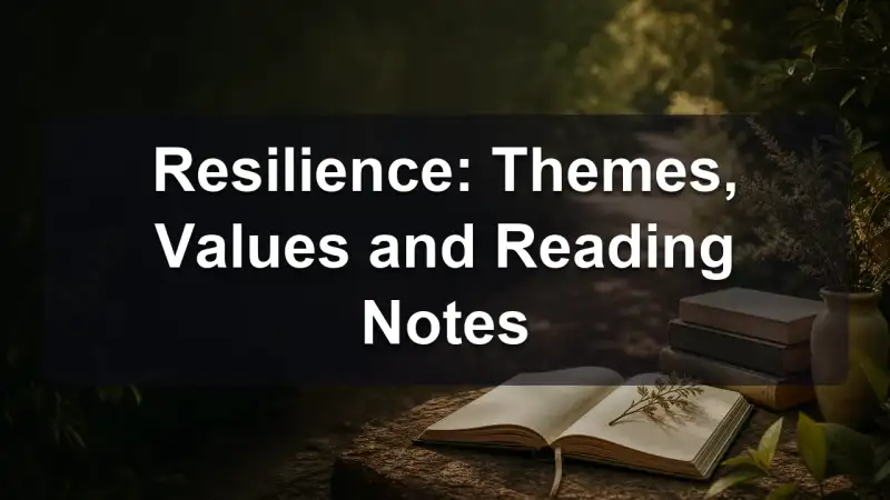 Journal with resilience reading notes beside a book