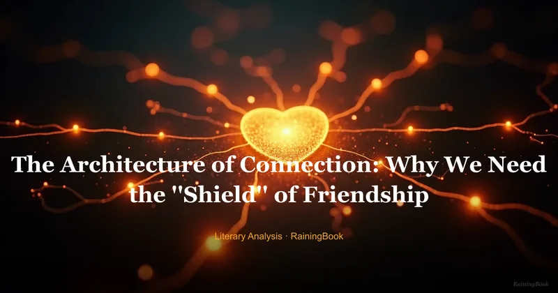 Open book with intertwined hands forming a shield, symbolizing friendship as protection.