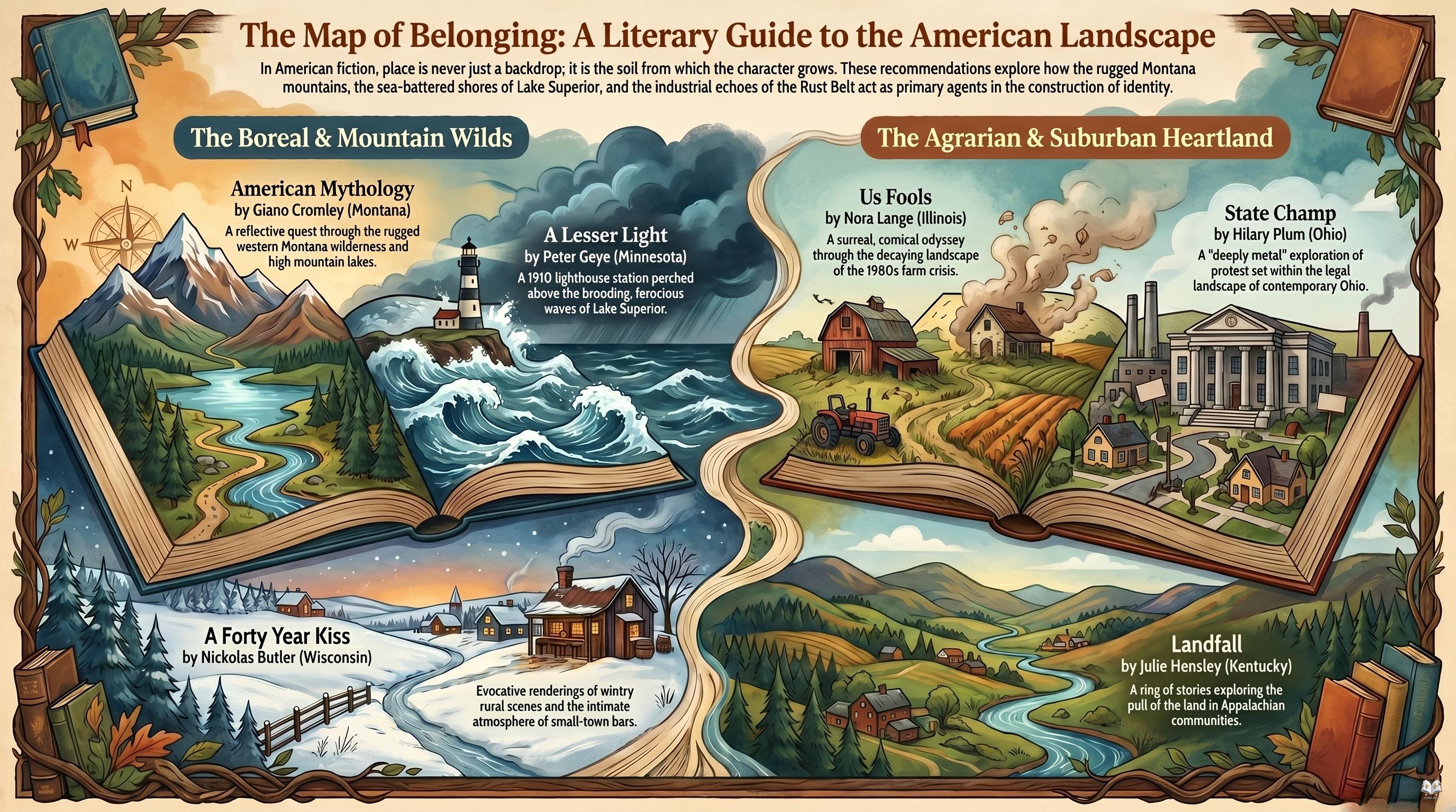 Infographic for The American Sense of Place: A Literary Guide to Region and Identity