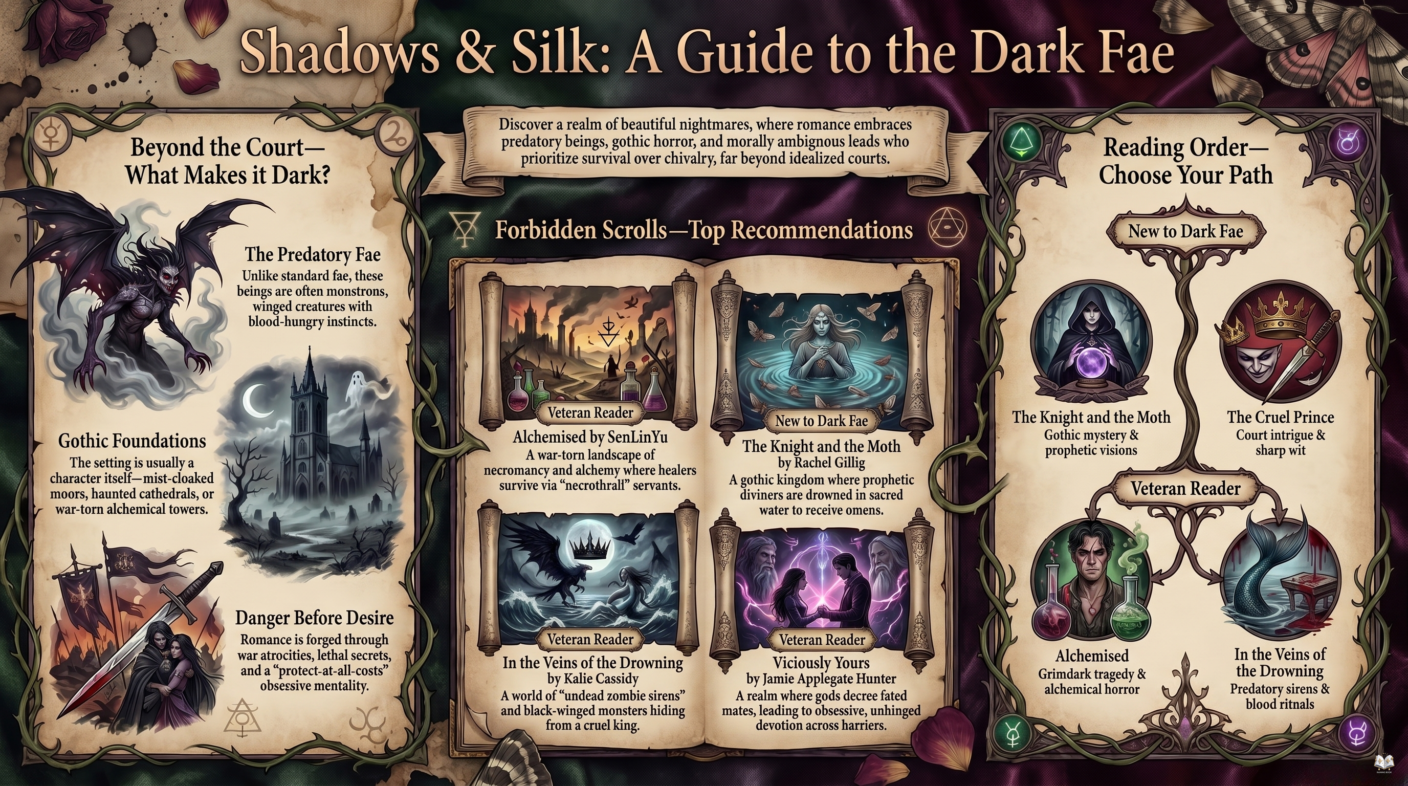 Infographic for Into the Thorns: A Guide to the Most Dangerous Fae Romances